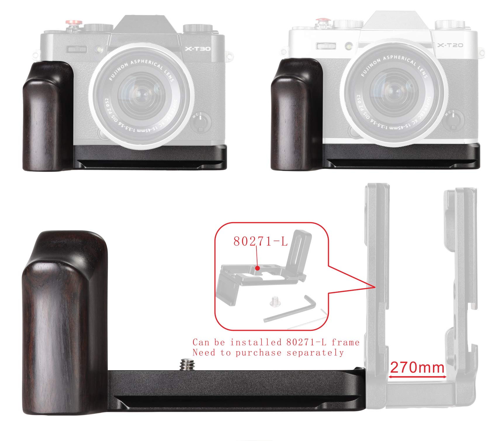 Amazon | WEPOTO Fujifilm X-T10 X-T20 X-T30 XT30II用ハンド